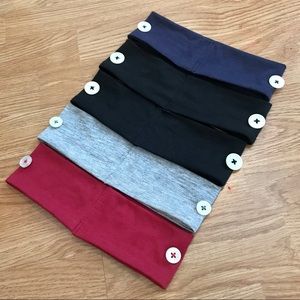 5 Pieces Basic Button Headbands Ear Saver Handmade